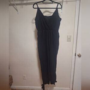 SHEIN Black Spaghetti Strap romper with ankle ties